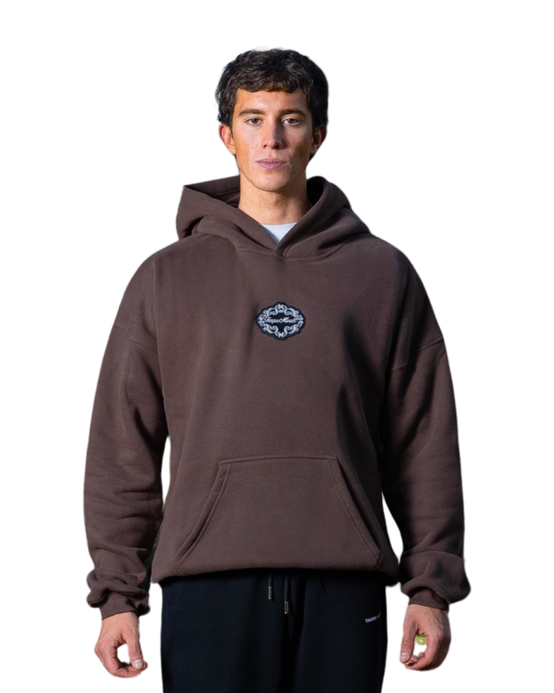 DARK CHOCOLATE HOODIE – TAUPE MERCH